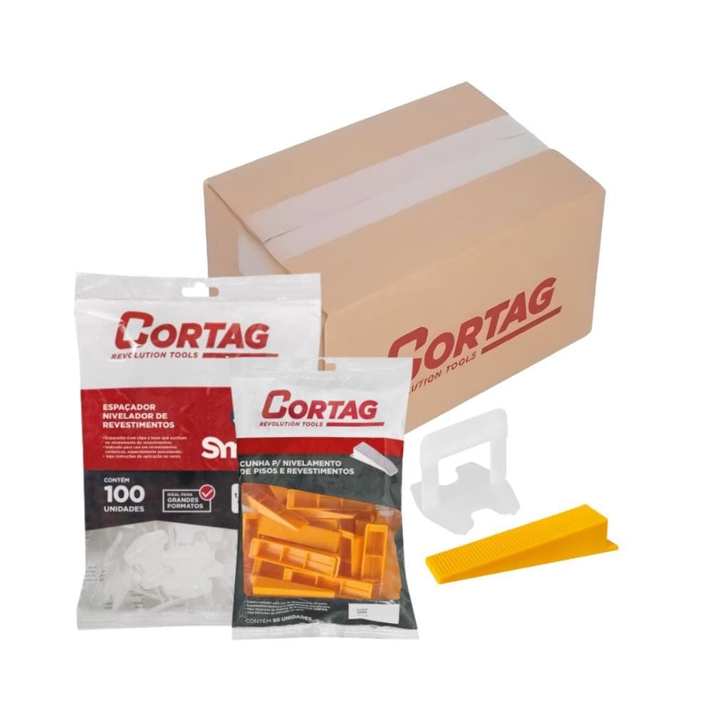 Espaçador Nivelador Smart 3,0mm Cortag C/300 Peças e 50 Cunhas