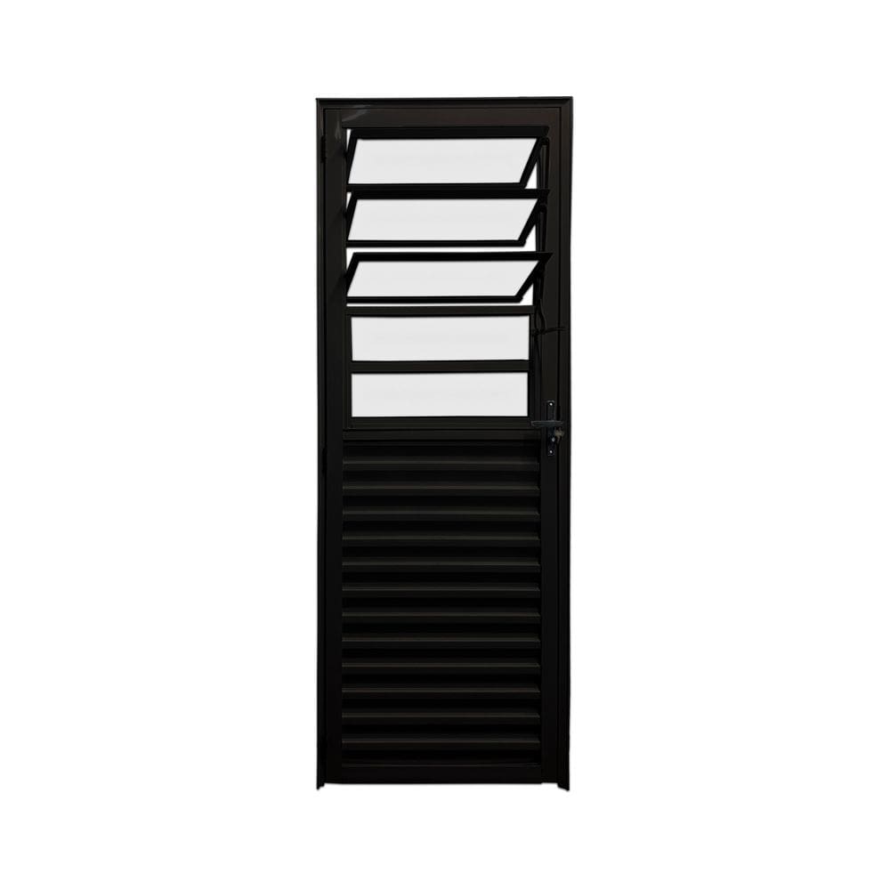 Porta Basculante Preto D 210x90 Linha 25 Esmeralda Vidro Canelado