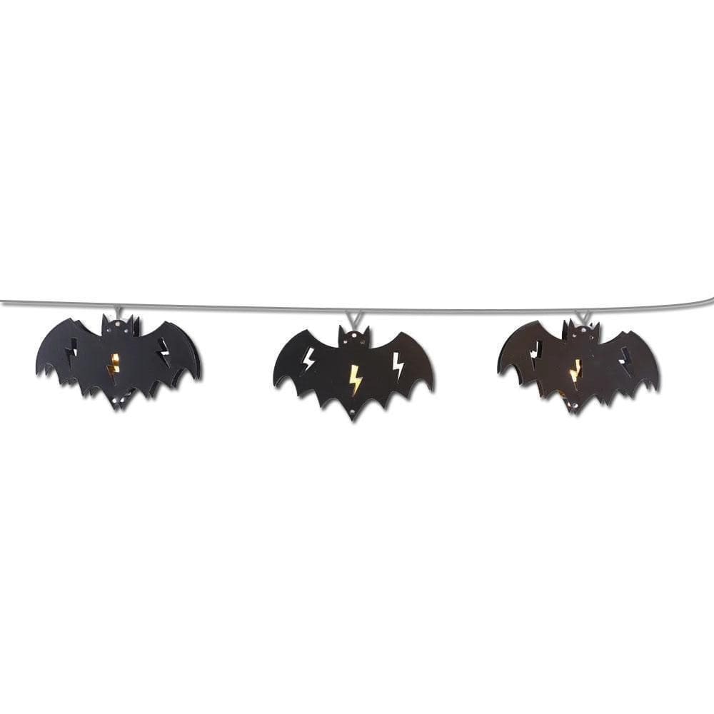 Varal De Morcego Led Preto Halloween 9M De Comprimento