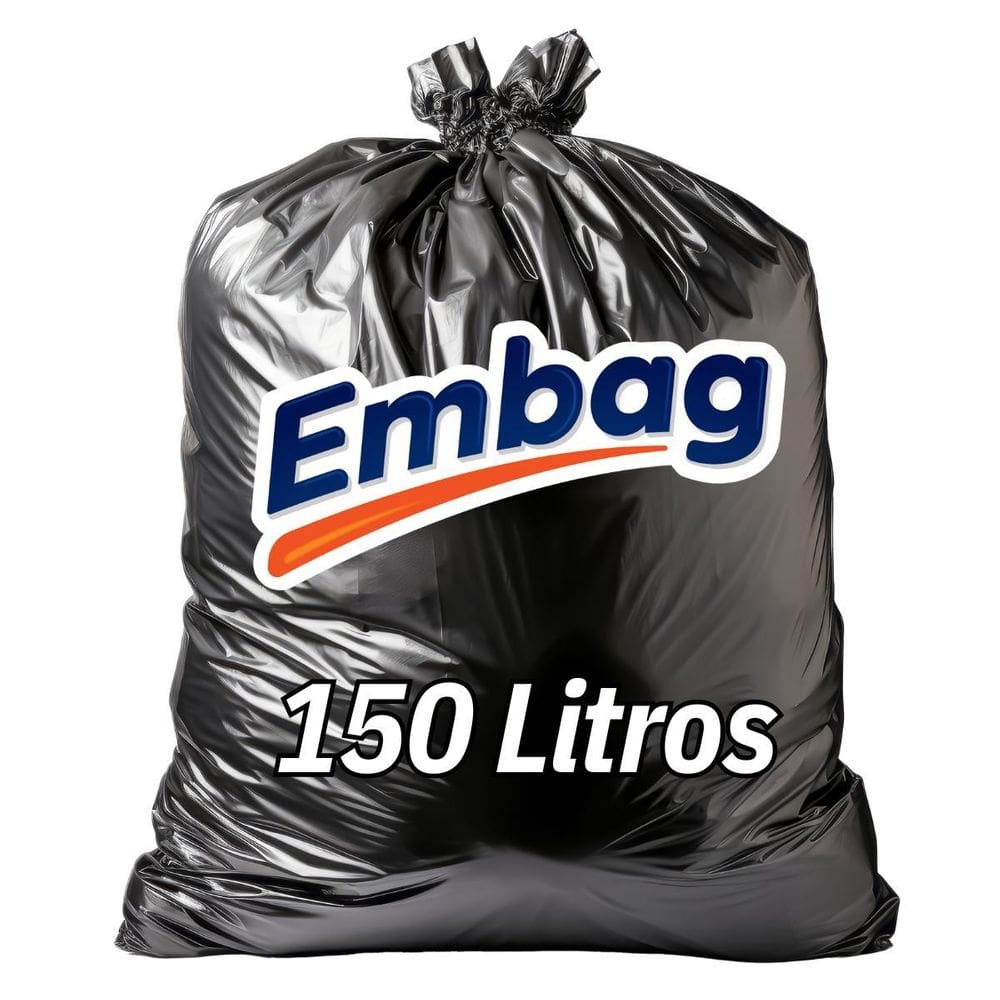 Saco De Lixo 150 Litros Reforçado Preto 100 Unidades Embag