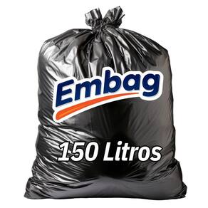 Saco De Lixo 150 Litros Reforçado Preto 100 Unidades Embag