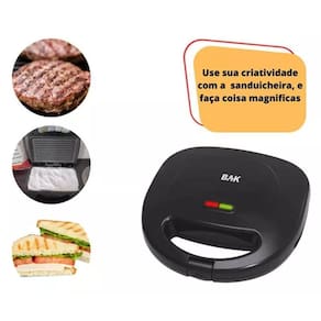 Sanduicheira Elétrica Antiaderente Premium 750W Bak 220V