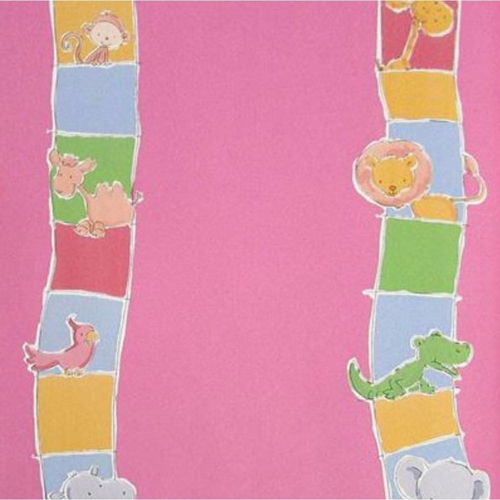 Papel de Parede Safari Friends Infantil Colorido SF6212