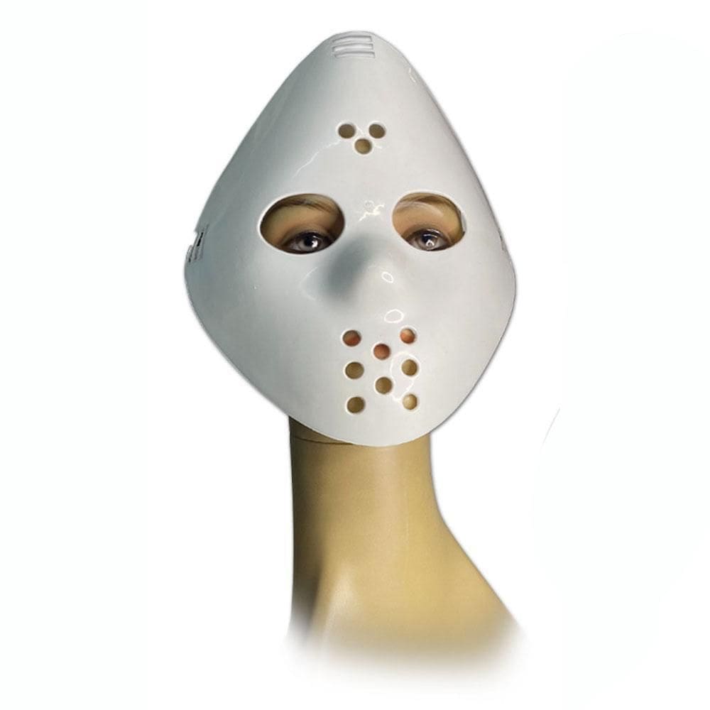 Máscara Hockey Simples Branca Plástico C/Elástico Halloween