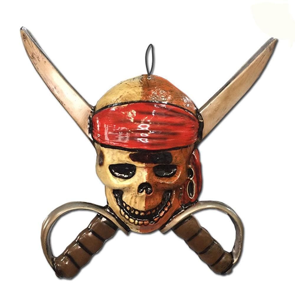 Placa Halloween Caveira Pirata 55Cm Halloween