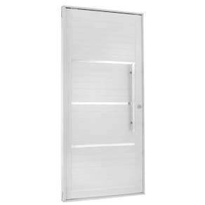 Porta de Aluminio Lambril Pivotante 220x90cm com Puxador Topsul Branco