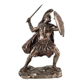 Estátua Resina Lendário Guerreiro Romano Aquiles Em Combate