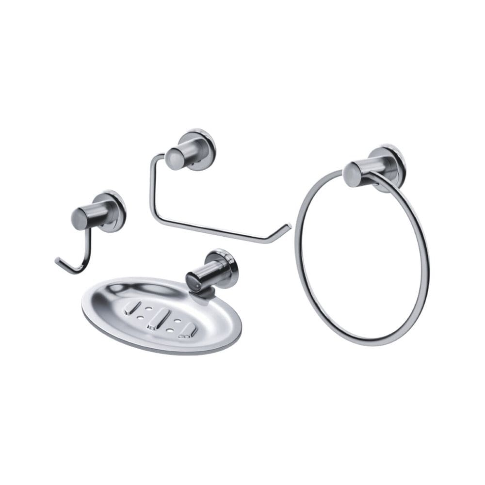 Kit Acessório para Banheiro 4 Peças Plus Cinza