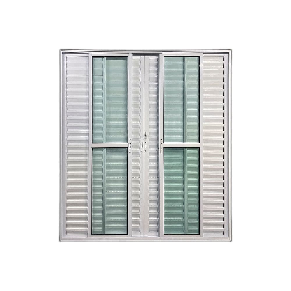 Porta Balcão 6 Folhas Veneziana 210x200 Branco Linha 25