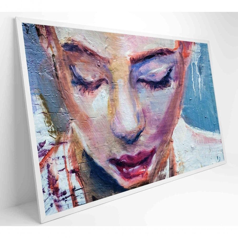 Quadro Pintura Rosto Feminino Medidas 90x60 Cm Impressão Adesivo Fotográfico