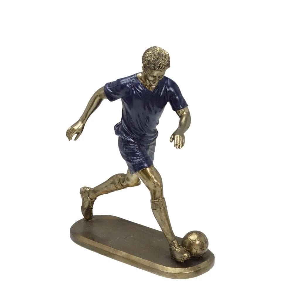 Figura Decorativa Estatueta Homem Jogador Futebol
