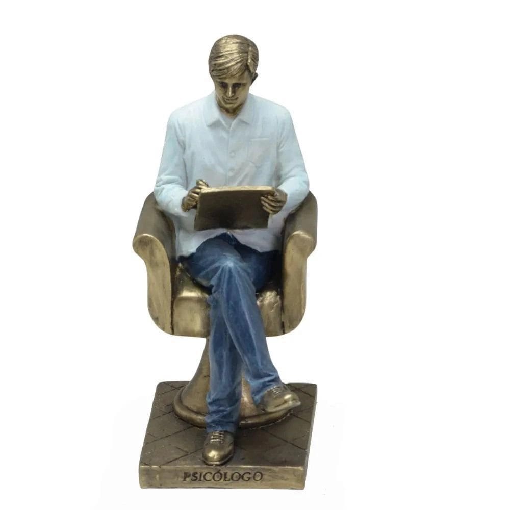 Figura Decorativa Estatueta Homem Psicólogo 20X14X9Cm