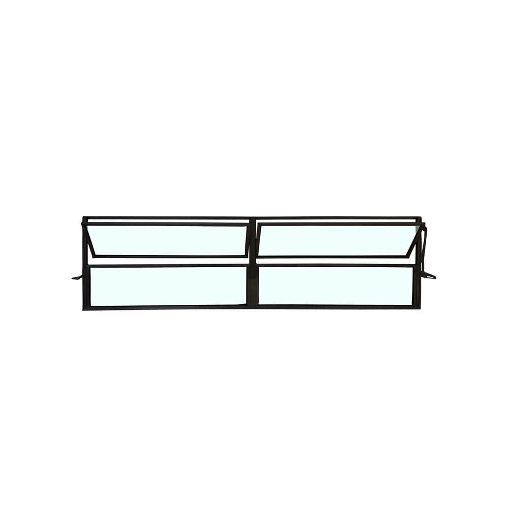 Vitro Basculante 2 Seções Preto 40x200 Linha Esmeralda Vidro Liso