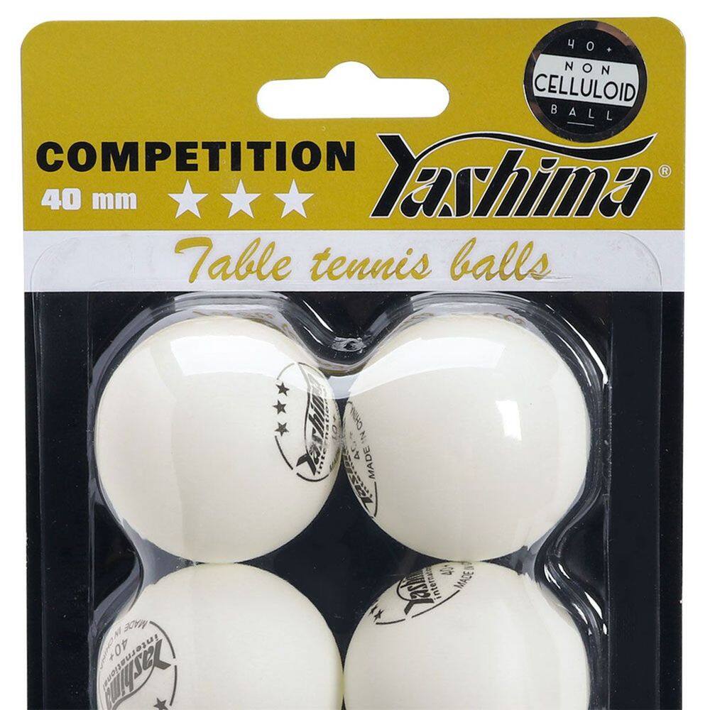 Bola de Tênis de Mesa Yashima 3 Estrelas PVC Com 06 Unidades Branca