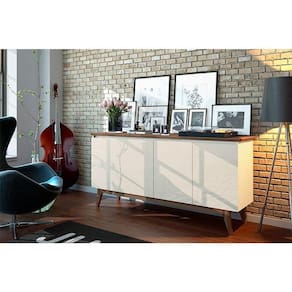 Aparador Para Sala Buffet Ambiente Classic 1.8 Off White Freijó - Imcal
