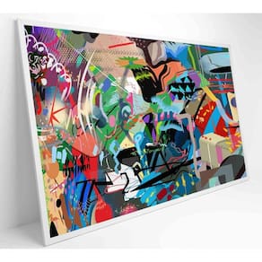 Quadro Pintura De Rua Multicolorida Aleatória Medidas 90x60 Cm Impressão Tecido Canvas