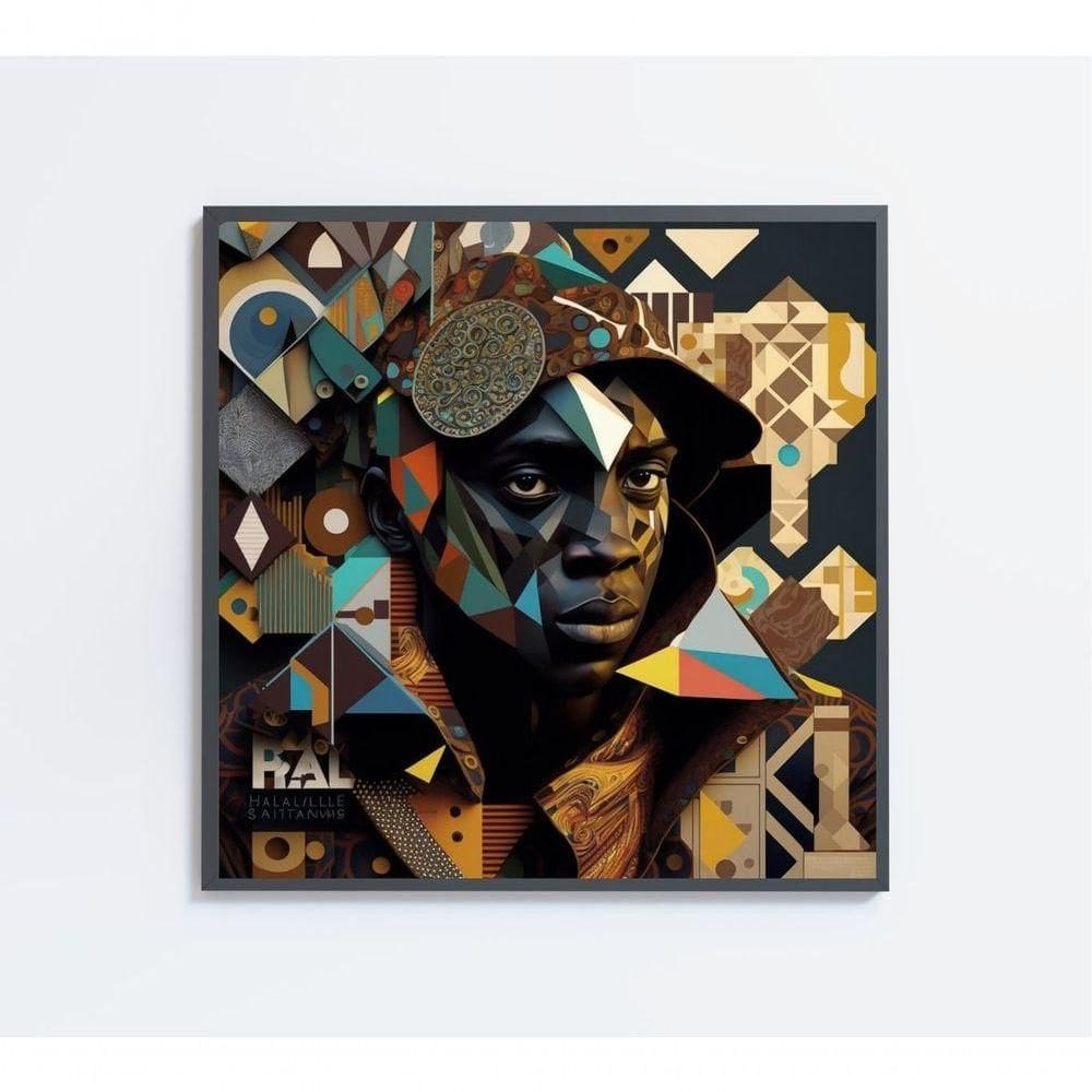 Quadro Decorativo Ilustração Afro Ii Medidas 80x80 Cm Tipo De Impressão Adesivo Fotográfico