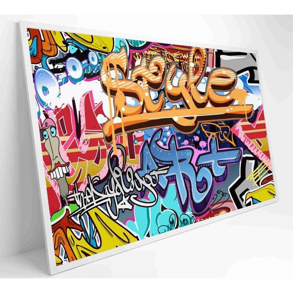 Quadro Grafite Street Art Medidas 120x80 Cm Impressão Vidro Acrílico