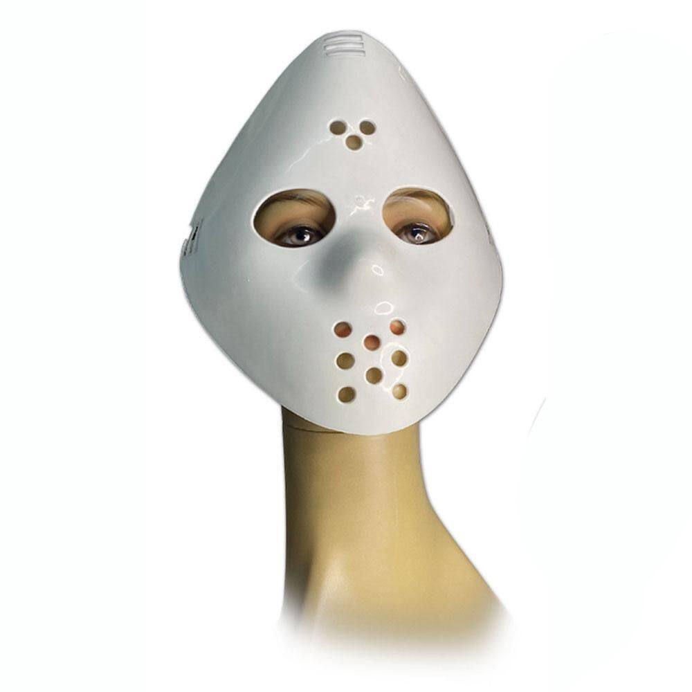 Máscara Hockey Simples Branca Plástico C/Elástico Halloween