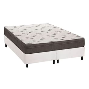 Cama Box King: Colchão Espuma Ortobom D45 Light Saúde + Base CRC Courano White(186x198)