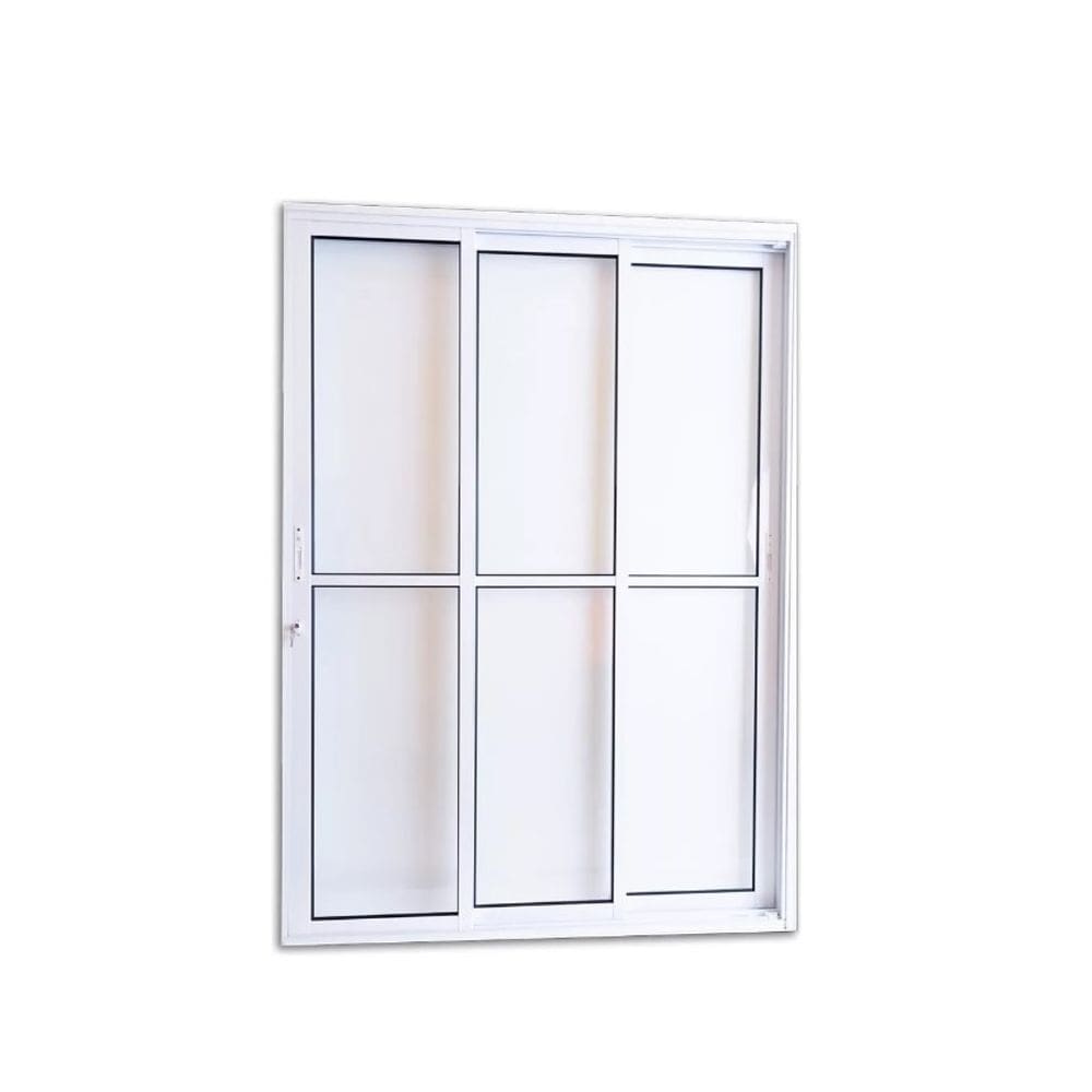 Porta Balcão 3 Folhas Vidro 210x120 Branco Linha 25