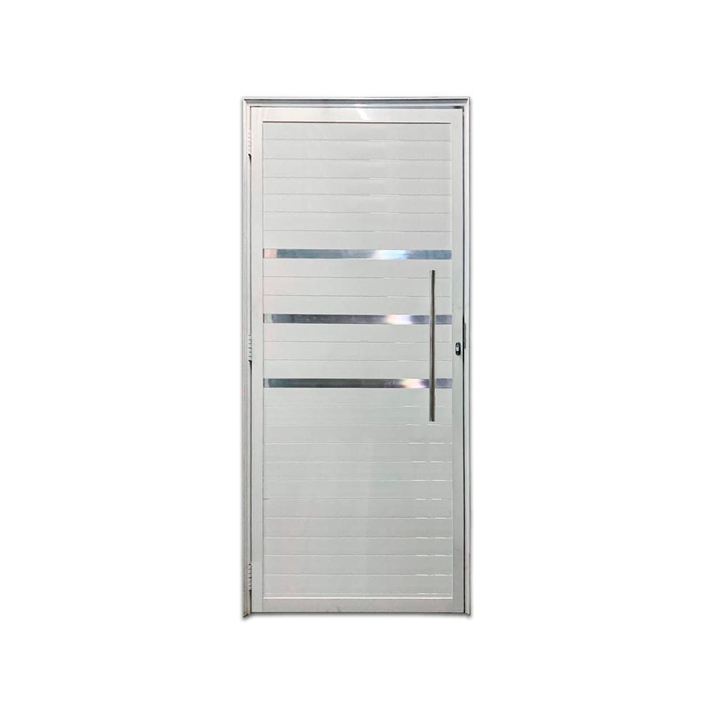 Porta Lambril Frizada D 210x100 Com Puxador e Rolete Branco