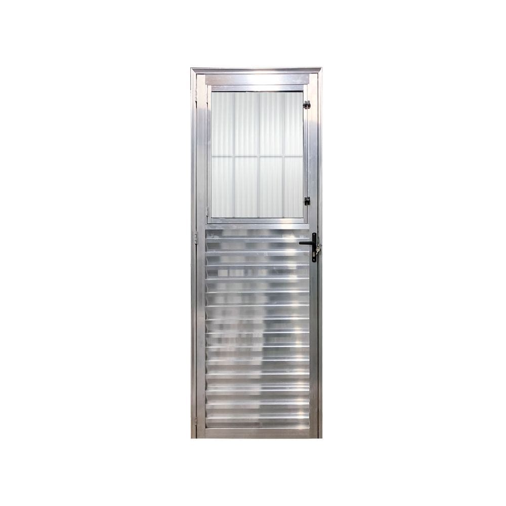 Porta Social Brilhante E 210x90 Linha 25 Esmeralda Vidro Canelado