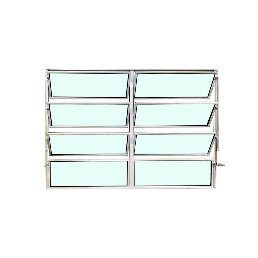 Vitro Basculante 2 Seções Branco 80x200 Linha Esmeralda Vidro Liso