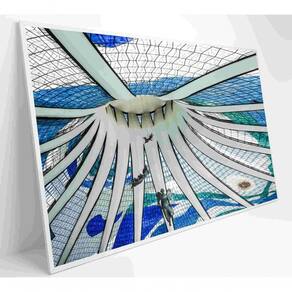 Quadro Catedral De Brasília Medidas 90x60 Cm Impressão Adesivo Fotográfico