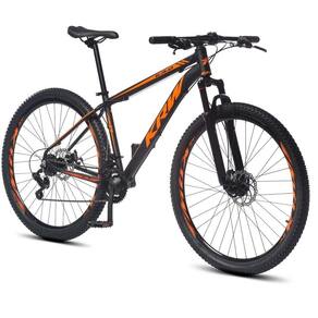 Bicicleta Aro 29 Krw Alumínio 24 Vel Freio A Disco X52 Cor:preto/laranja Fosco;tamanho Quadro:21 Preto/laranja Fosco