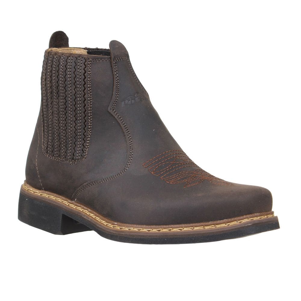 Botina Masculina Bico Quadrado Café Potro 36639