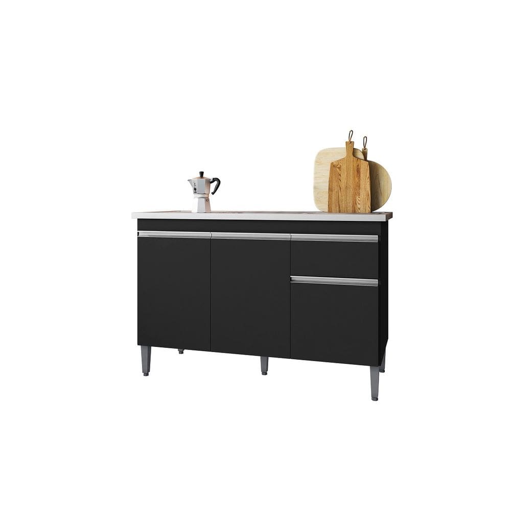 Balcão P/ Pia Gabinete Tatiane 120cm 3 Portas 1 Gaveta