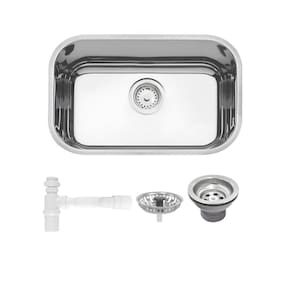 Cuba De Inox N1 Lavínia 47x30x17cm 3.1/2` Com Válvula 94022/207 Alto Brilhante Tramontina com Sifão Universal Com Copo