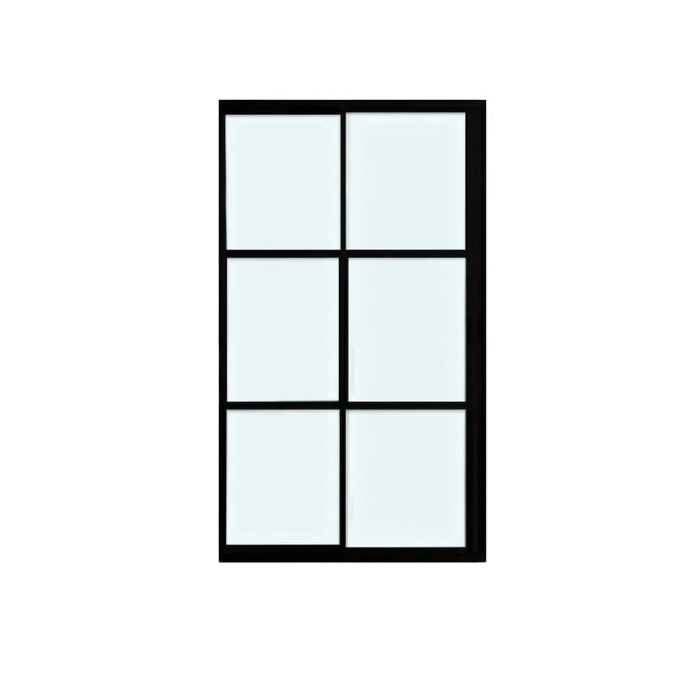 Porta Balcão 2 Folhas Vidro 210x150 Preto Linha 22