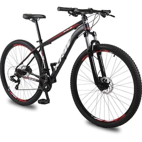 Bicicleta Aro 29 Krw Alumínio 24 Vel Freio A Disco X52 Cor:preto/vermelho;tamanho Quadro:17 Preto/vermelho