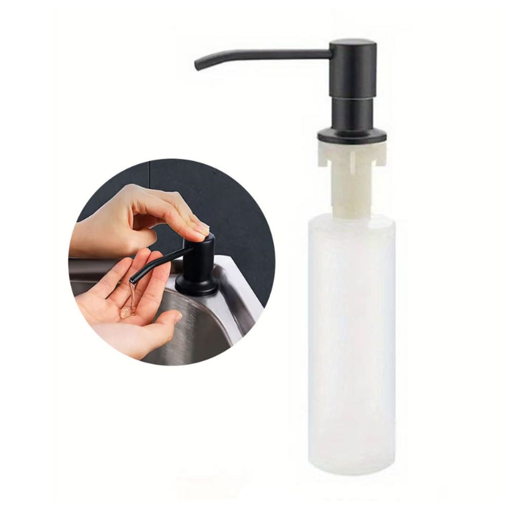 Dispenser De Embutir Porta Detergente Dosador Aço Inox Preto Brinovar