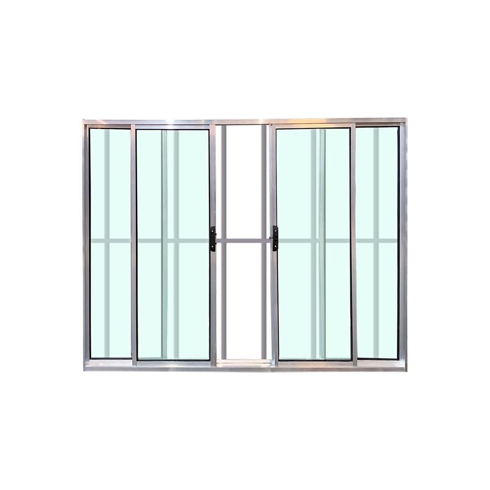 Janela 4 Folhas Com Grade Brilhante 100x200 Linha 18 Esmeralda