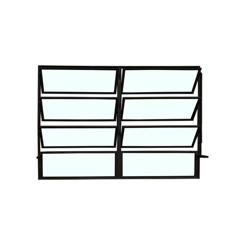 Vitro Basculante 2 Seções Preto 80x200 Linha Esmeralda Vidro Liso