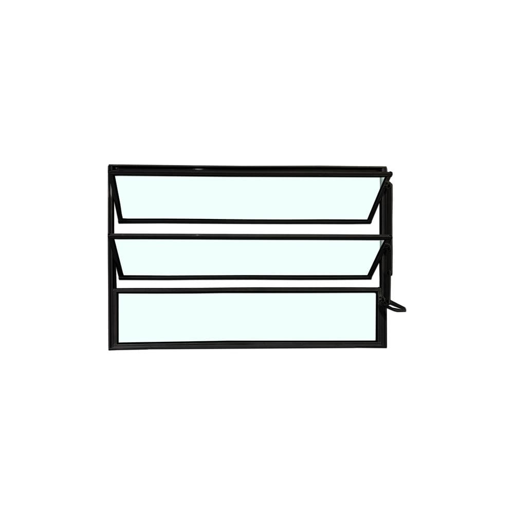 Vitro Basculante Preto 60x80 Linha Esmeralda Vidro Liso