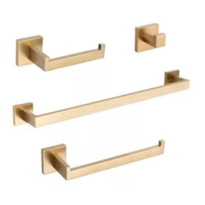 Kit Acessórios Banheiro Aço Inox 304 Luxo 4 Peças Dourado Brinovar