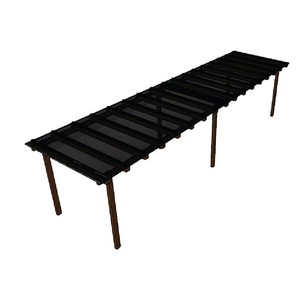 Kit Policarbonato Fume 4mm 8,00m X 1,50m - Perfis Naturais