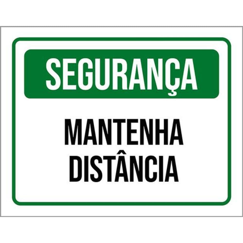 Kit 10 Placas De Segurança Mantenha Distância 36X46