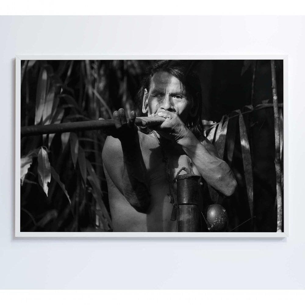 Quadro índio Caçando Na Amazônia Medidas 90x60 Cm Impressão Adesivo Fotográfico