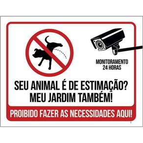 Kit 10 Placa Animal Estimação Jardim Fazer Coco 36X46