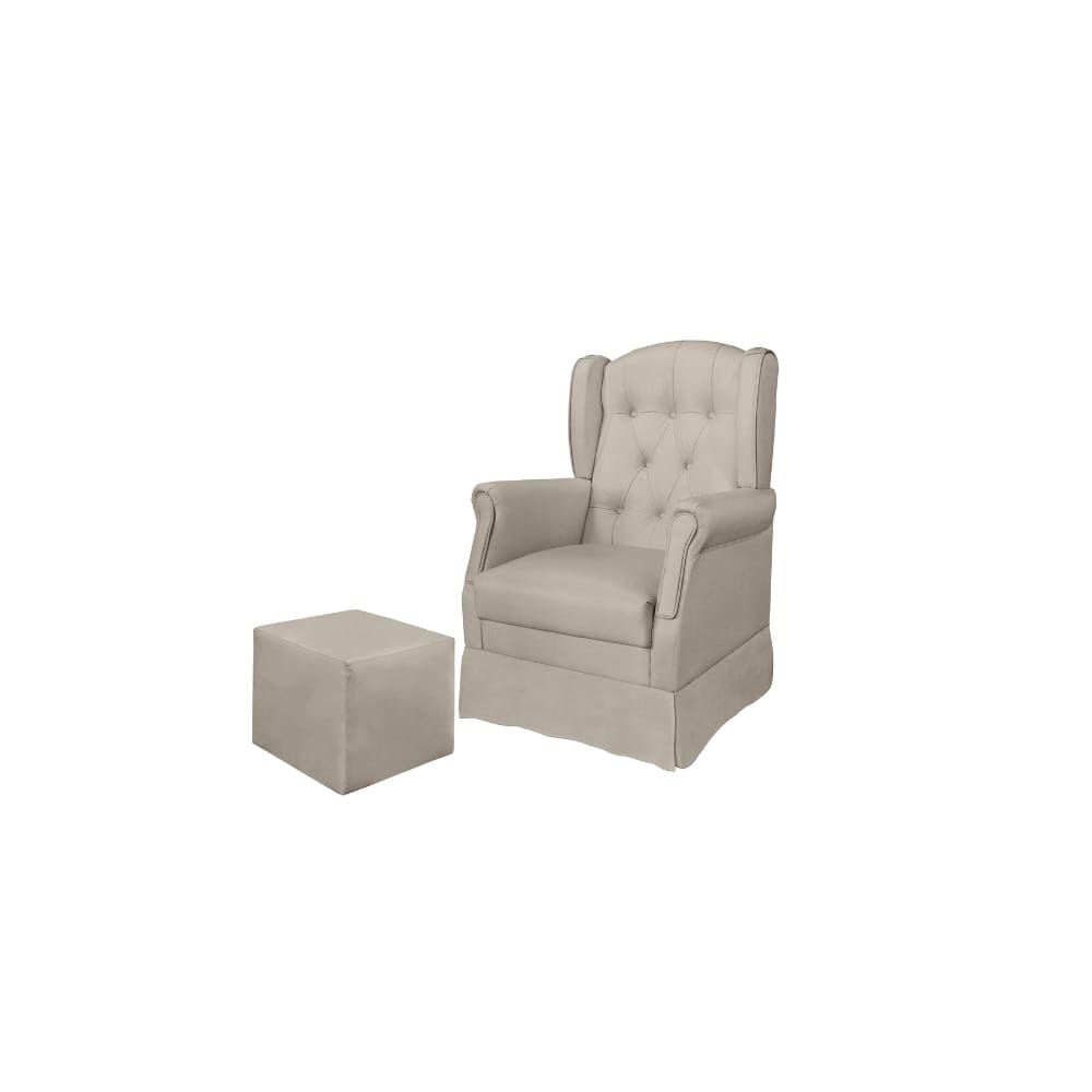 Poltrona Amamentação Balanço Letícia c/Puff Reto TC-S09 - Montanaris Decor