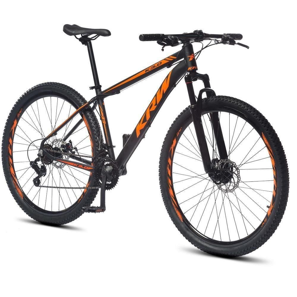 Bicicleta Aro 29 Krw Alumínio 24 Vel Freio A Disco X52 Cor:preto/laranja Fosco;tamanho Quadro:17 Preto/laranja Fosco