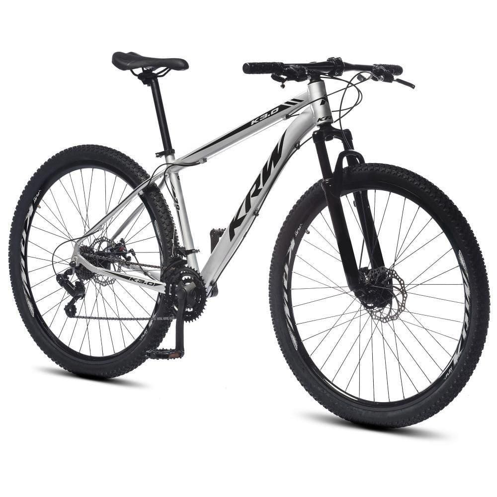 Bicicleta Aro 29 Krw Alumínio 24 Vel Freio A Disco X52 Cor:prata/preto;tamanho Quadro:19 Prata/preto