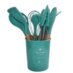 Jogo Kit 12 Colheres Silicone Peças Espátula Colher E Pincel