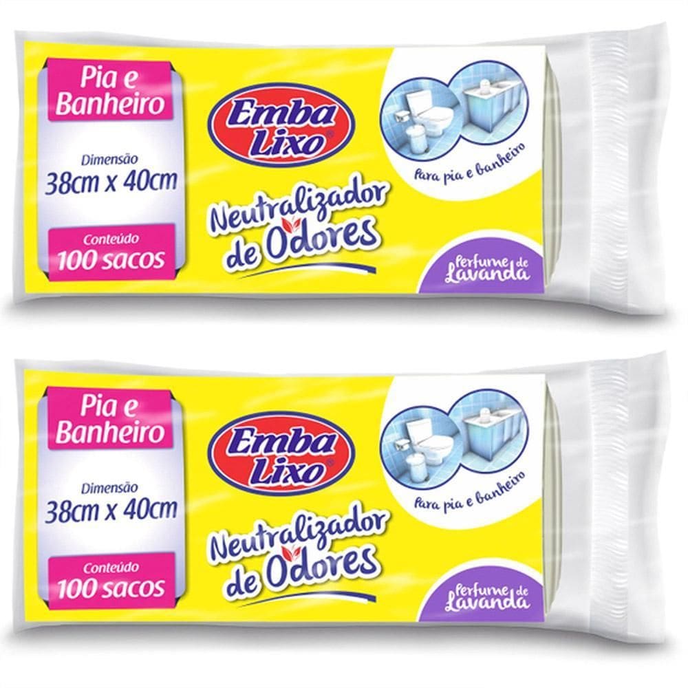 Saco Para Lixo Pia E Banheiro Neutraliza Odores C/200