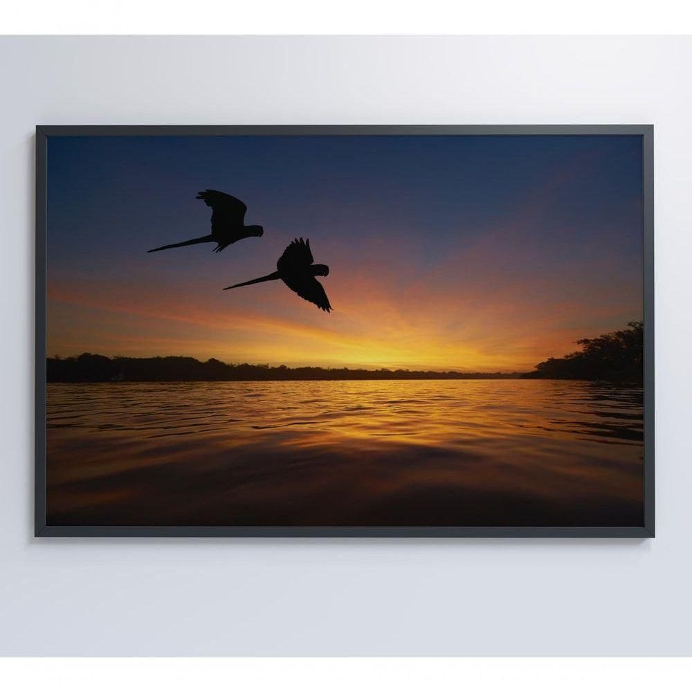 Quadro Por Do Sol No Pantanal Medidas 60x40 Cm Impressão Adesivo Fotográfico